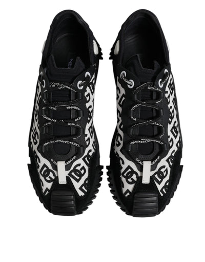 Dolce & Gabbana Black Logo Lace Up Low Top NS1 Sneakers Shoes