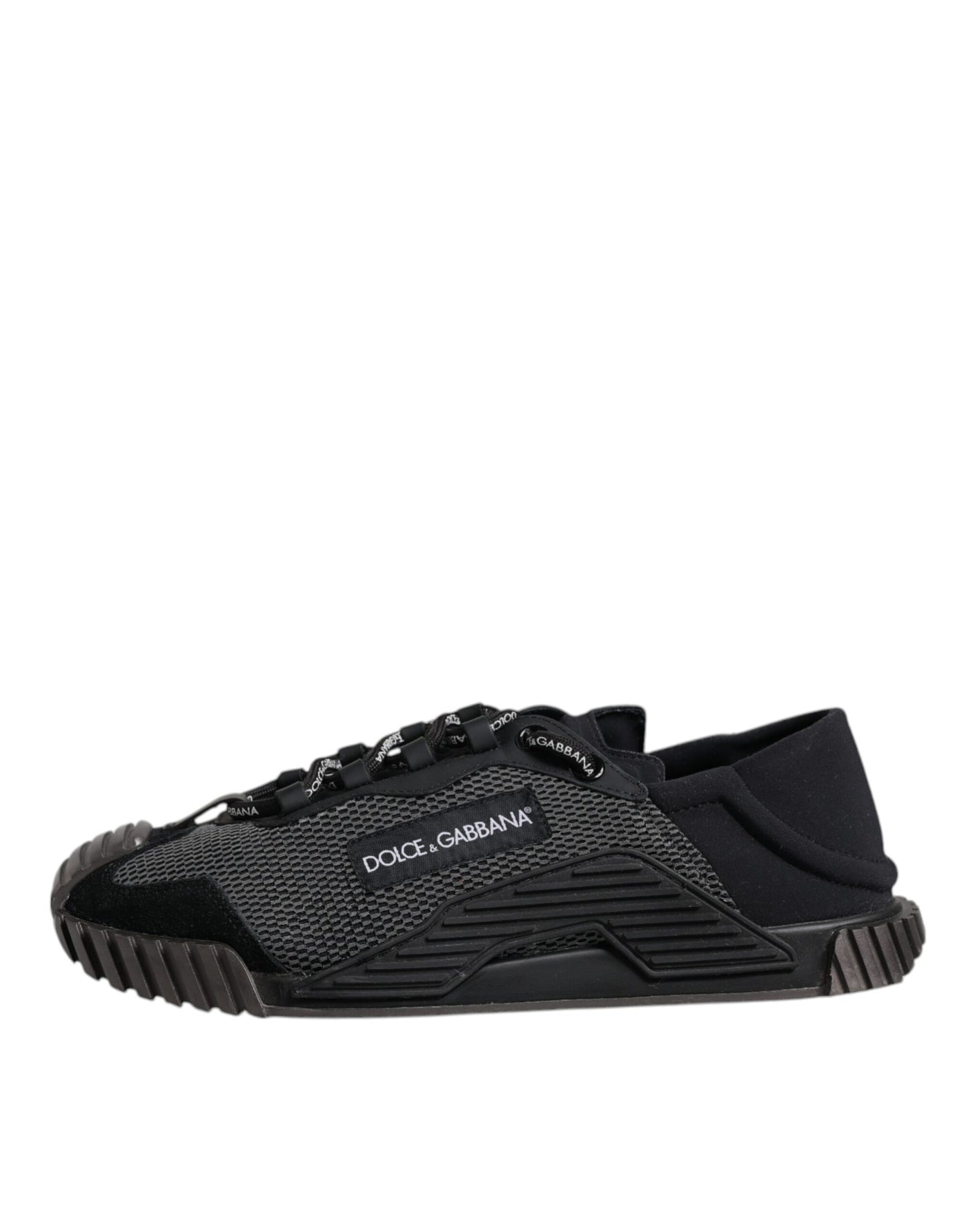 Dolce & Gabbana Black Silver Logo Low Top Men Sneakers Shoes