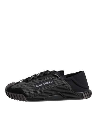 Dolce & Gabbana Black Silver Logo Low Top Men Sneakers Shoes