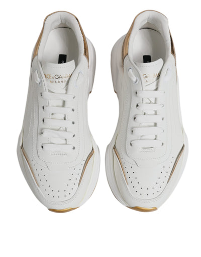 Dolce & Gabbana White Gold Daymaster Low Top Sneakers Shoes