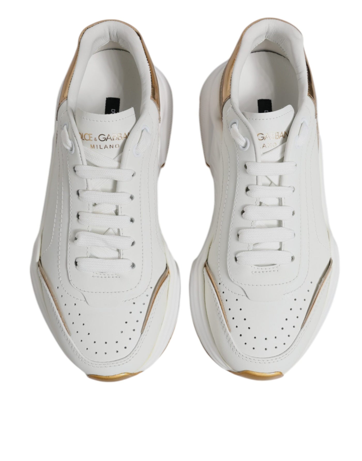 Dolce & Gabbana White Gold Daymaster Low Top Sneakers Shoes