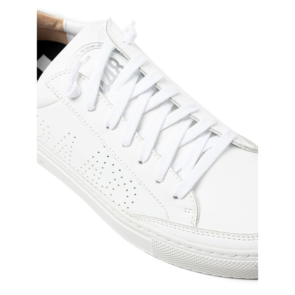 P448 White Leather Athletic Sneakers