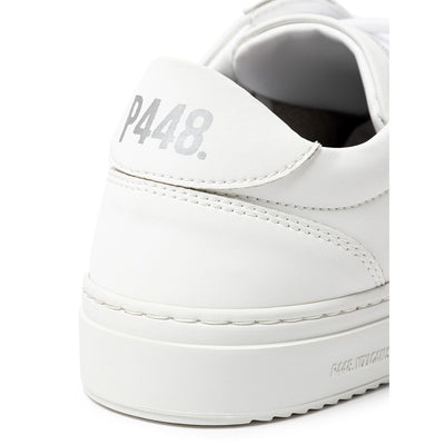 P448 White Leather Athletic Sneakers