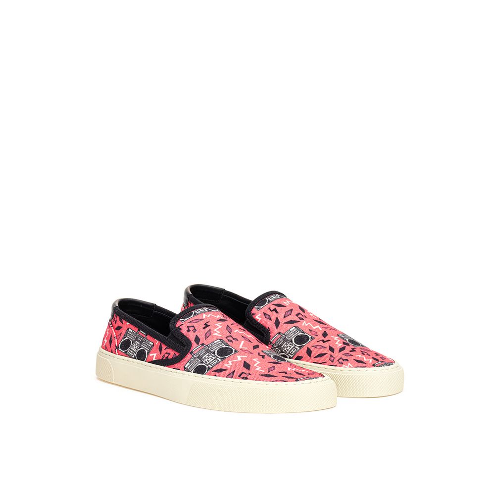 Saint Laurent Pink Cotton Platform Sneakers