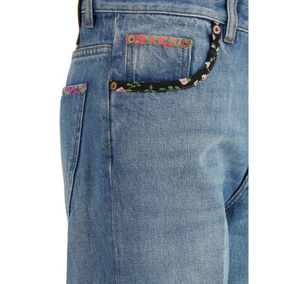 Valentino Blue Cotton Straight-Leg Jeans