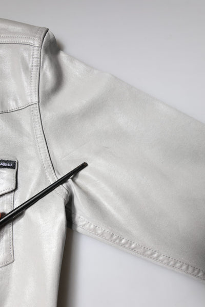 Dolce & Gabbana Metallic Gray Cotton Button Down Shirt