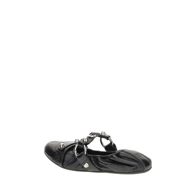 Balenciaga Black Calf Leather Bos Taurus Ballet Flats