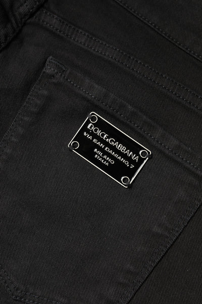 Dolce & Gabbana Black Cotton Mid Waisted Skinny Denim Jeans