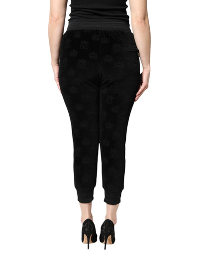 Dolce & Gabbana Black All-Over DG Logo Print Jogger Pants
