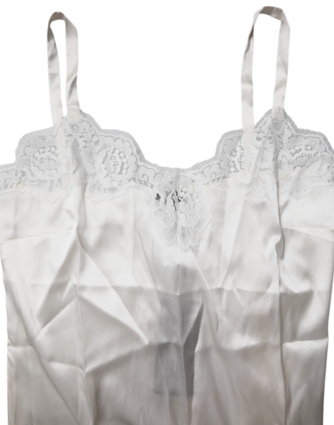 Dolce & Gabbana Top White Satin Lace Tank Lingerie Underwear
