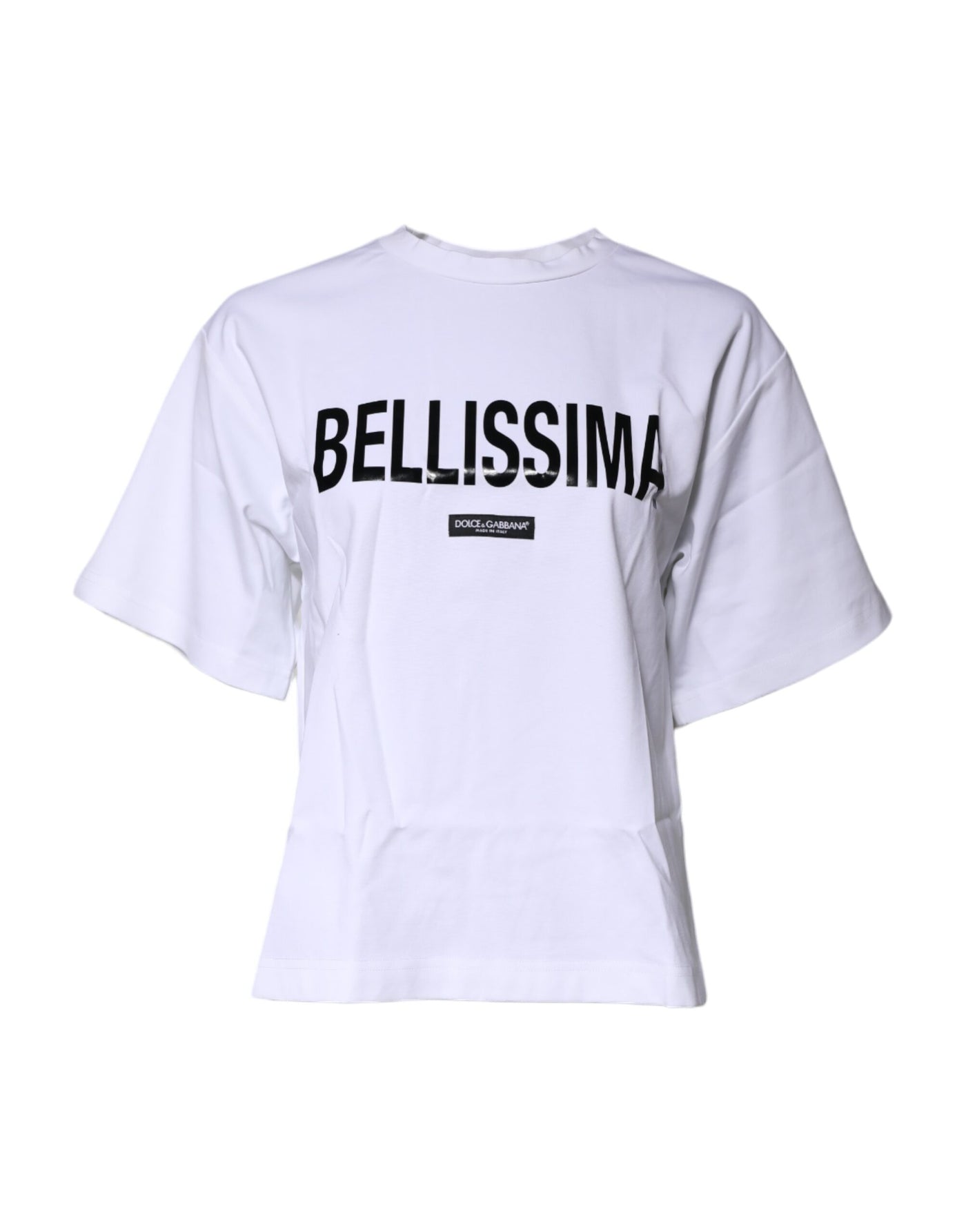 Dolce & Gabbana White Bellissima Cotton Crew Neck T-shirt