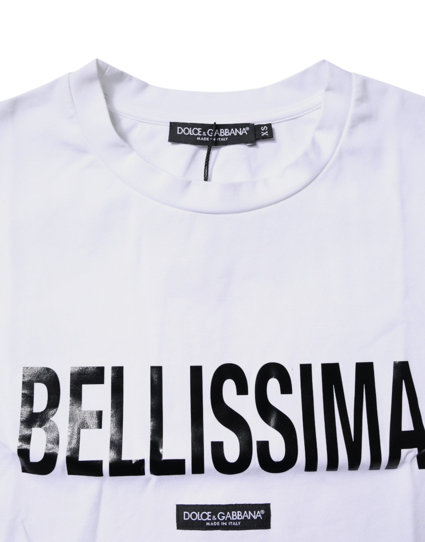 Dolce & Gabbana White Bellissima Cotton Crew Neck T-shirt