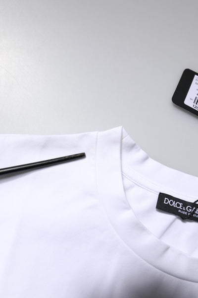 Dolce & Gabbana White Bellissima Cotton Crew Neck T-shirt