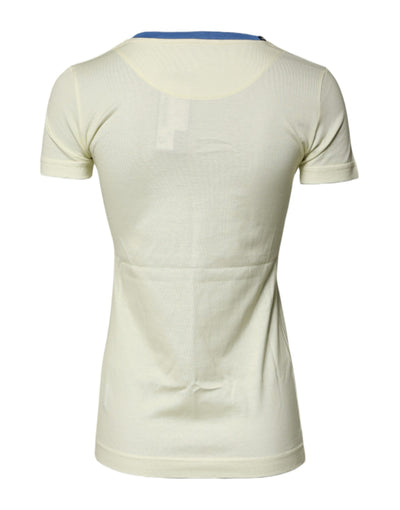 Dolce & Gabbana Light Yellow Cotton Short Sleeve T-shirt