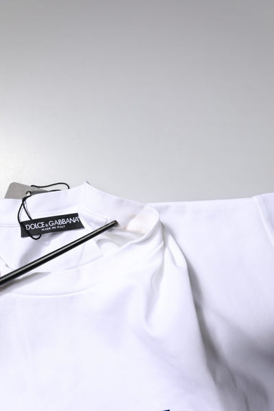 Dolce & Gabbana White Bellissima Cotton Crew Neck T-shirt