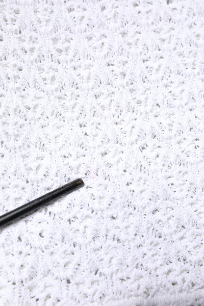 Dolce & Gabbana White Viscose Short Sleeve Crochet Top