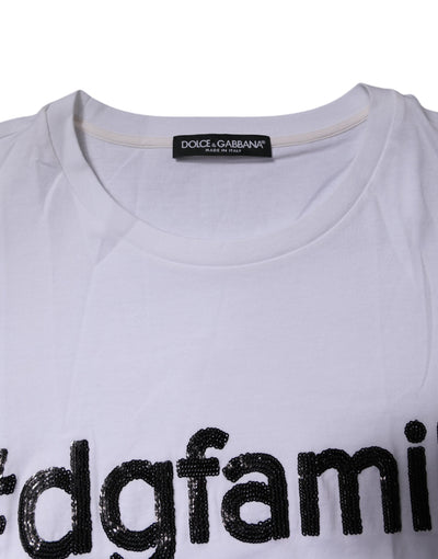 Dolce & Gabbana White #DGFAMILY Embroidery Cotton T-shirt