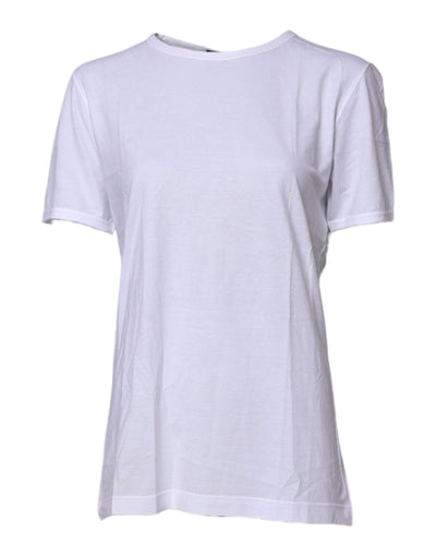 Dolce & Gabbana White Short Sleeves Round Neck Top T-shirt