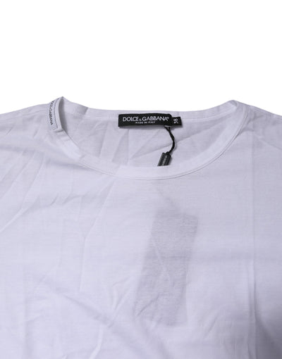 Dolce & Gabbana White Short Sleeves Round Neck Top T-shirt