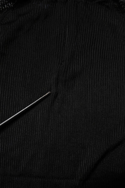 Dolce & Gabbana Black Knit Long Sleeves Turtleneck Slim Top