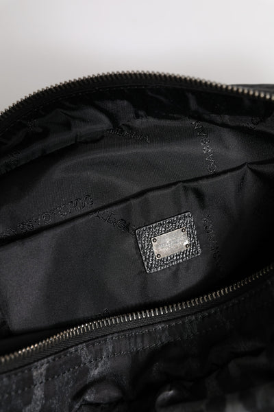 Dolce & Gabbana Black Gray Leopard DG Logo Belt Waist Fanny Pack Bag