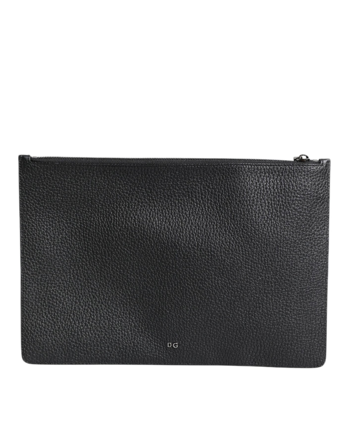 Dolce & Gabbana Black Calfskin Crown Embellished Clutch Pouch Bag