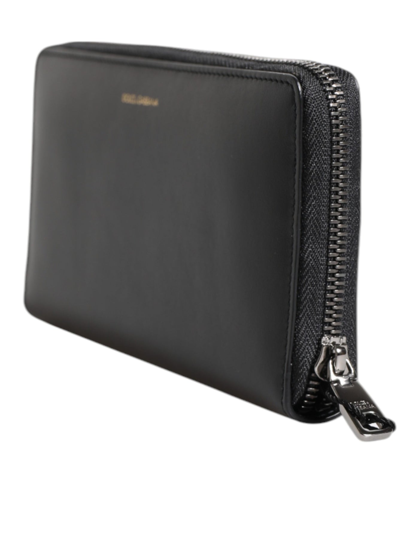 Dolce & Gabbana Black Blue Exotic Leather Embossed Continental Wallet