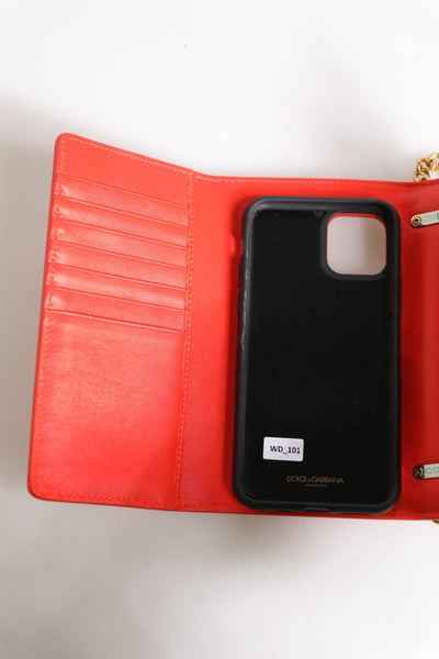 Dolce & Gabbana Red Leather Quilted Devotion Crossbody Phone Cover Bag