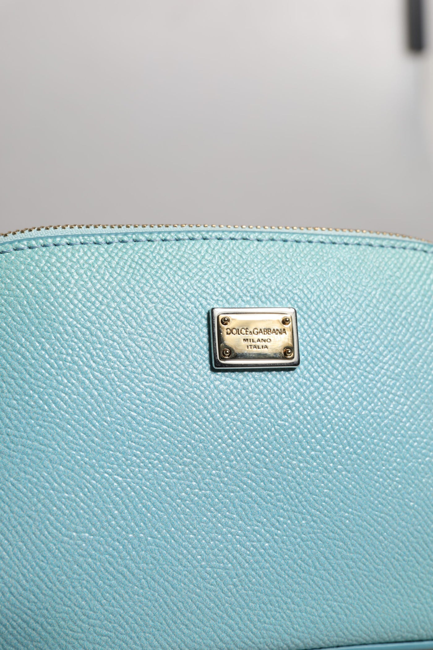 Dolce & Gabbana Light Blue Leather Handbag Clutch Mini Purse Pouch Bag