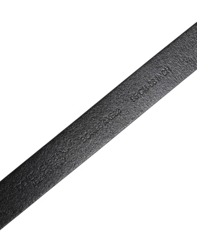 Dolce & Gabbana Black Calf Leather Gold Metal Buckle Belt