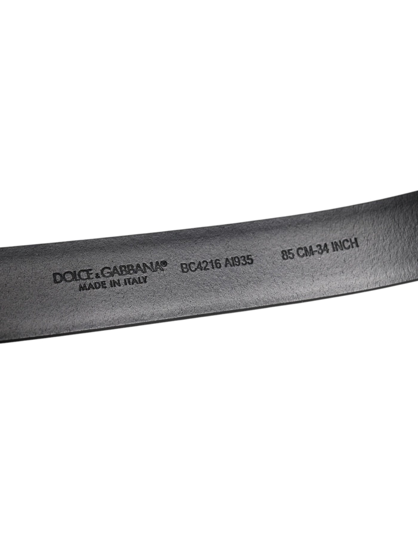 Dolce & Gabbana Black Shiny Leather Silver Metal Buckle Belt