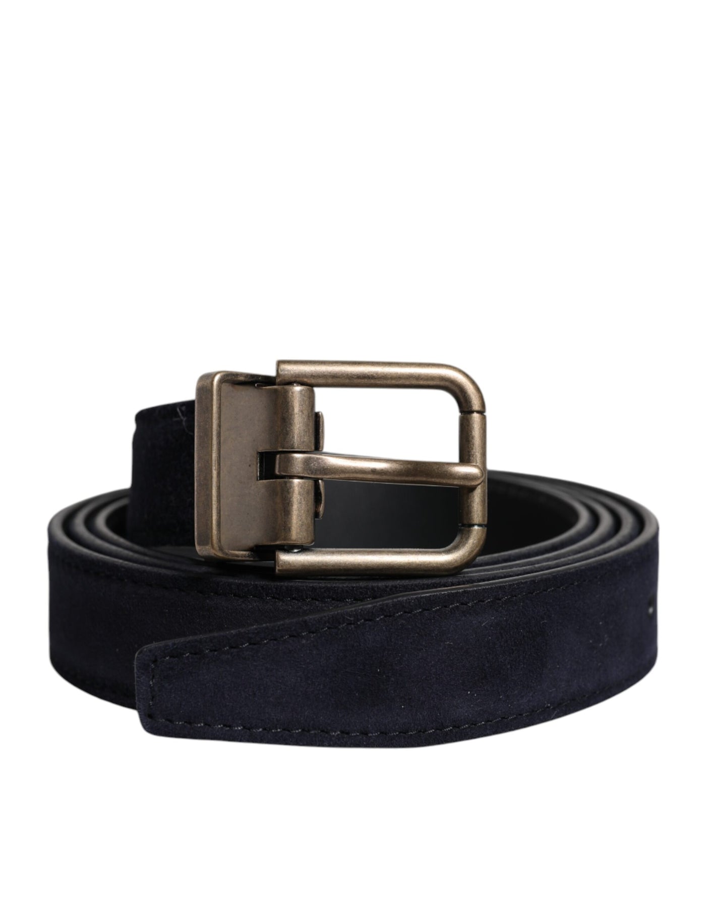 Dolce & Gabbana Black Goat Leather Metal Buckle Classic Belt