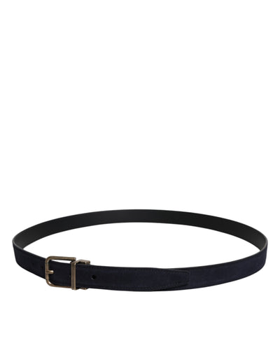 Dolce & Gabbana Black Goat Leather Metal Buckle Classic Belt