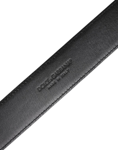 Dolce & Gabbana Black Leather Metal Buckle Classic Belt