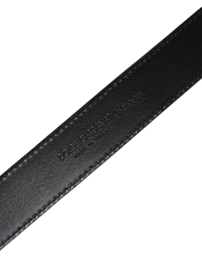 Dolce & Gabbana Blue Beige Leather Weaved Metal Buckle Belt