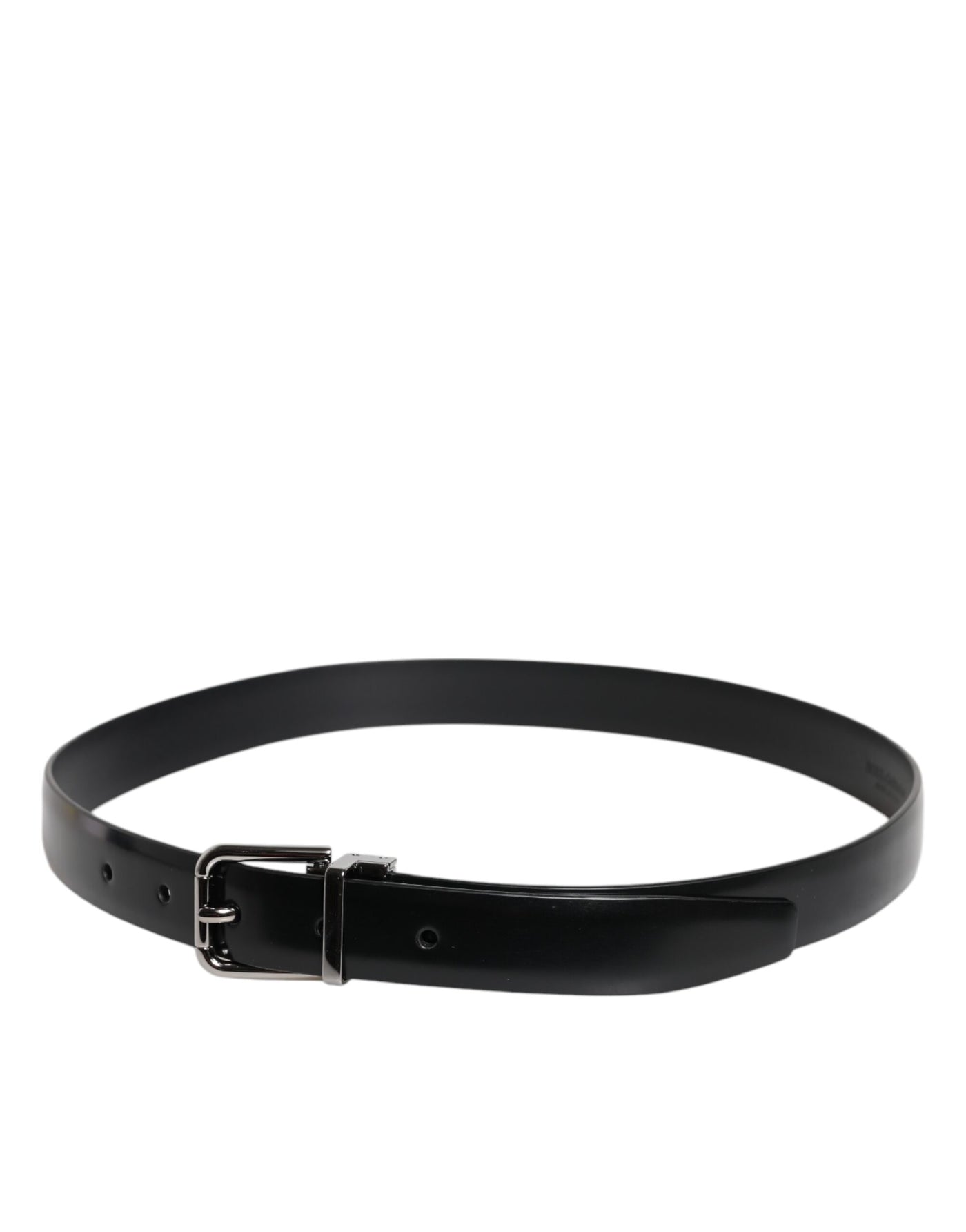 Dolce & Gabbana Black Solid Leather Classic Waist Buckle Belt