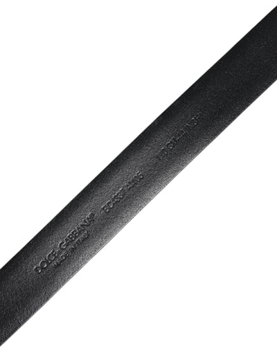 Dolce & Gabbana Black Solid Leather Classic Waist Buckle Belt
