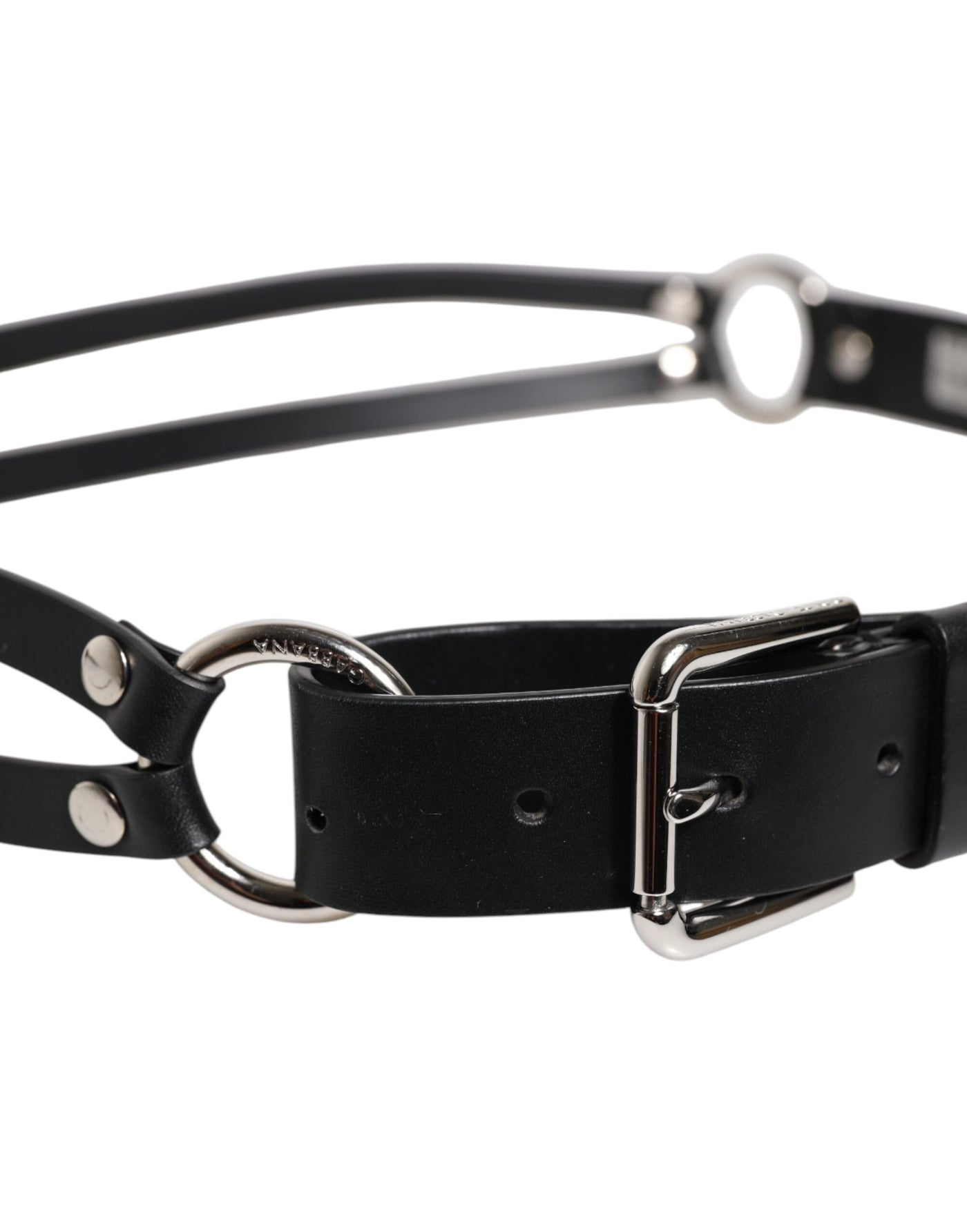 Dolce & Gabbana Black Leather Classic Metal Logo Buckle Belt
