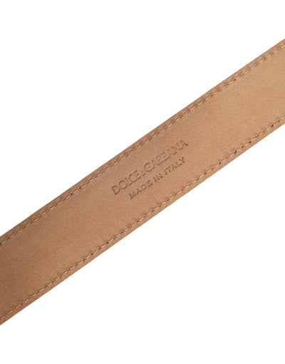 Dolce & Gabbana Metallic Yellow Leather Metal Logo Buckle Belt