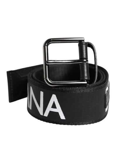 Dolce & Gabbana Black Leather Classic Metal Logo Buckle Belt
