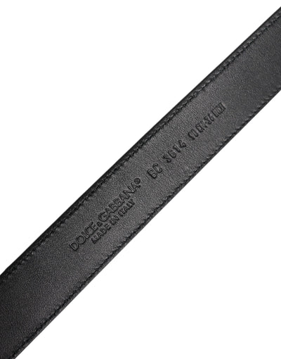 Dolce & Gabbana Black Calf Leather Classic Metal Buckle Belt
