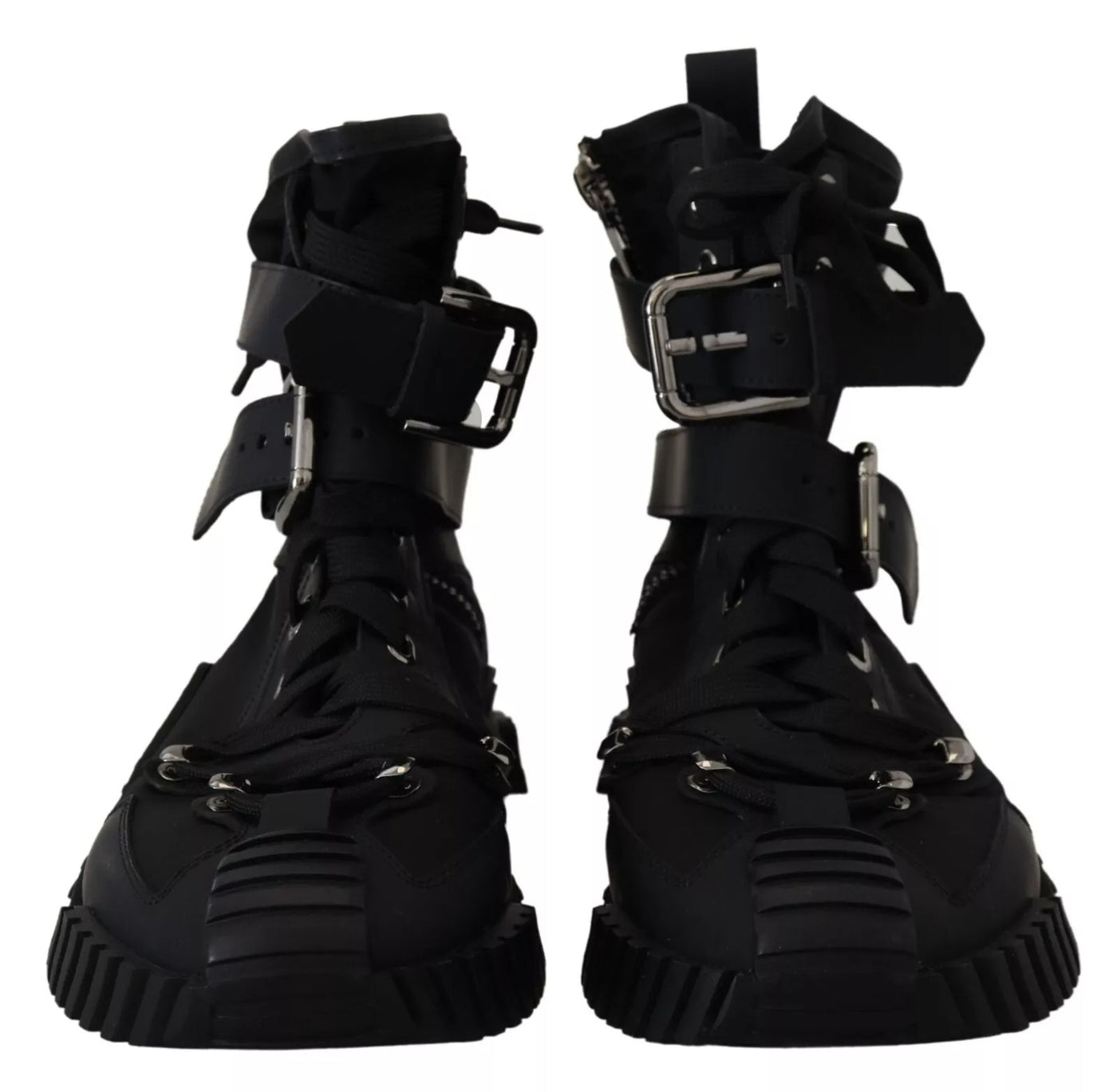 Dolce & Gabbana Black Nylon High Top Sorrento Sneakers Shoes