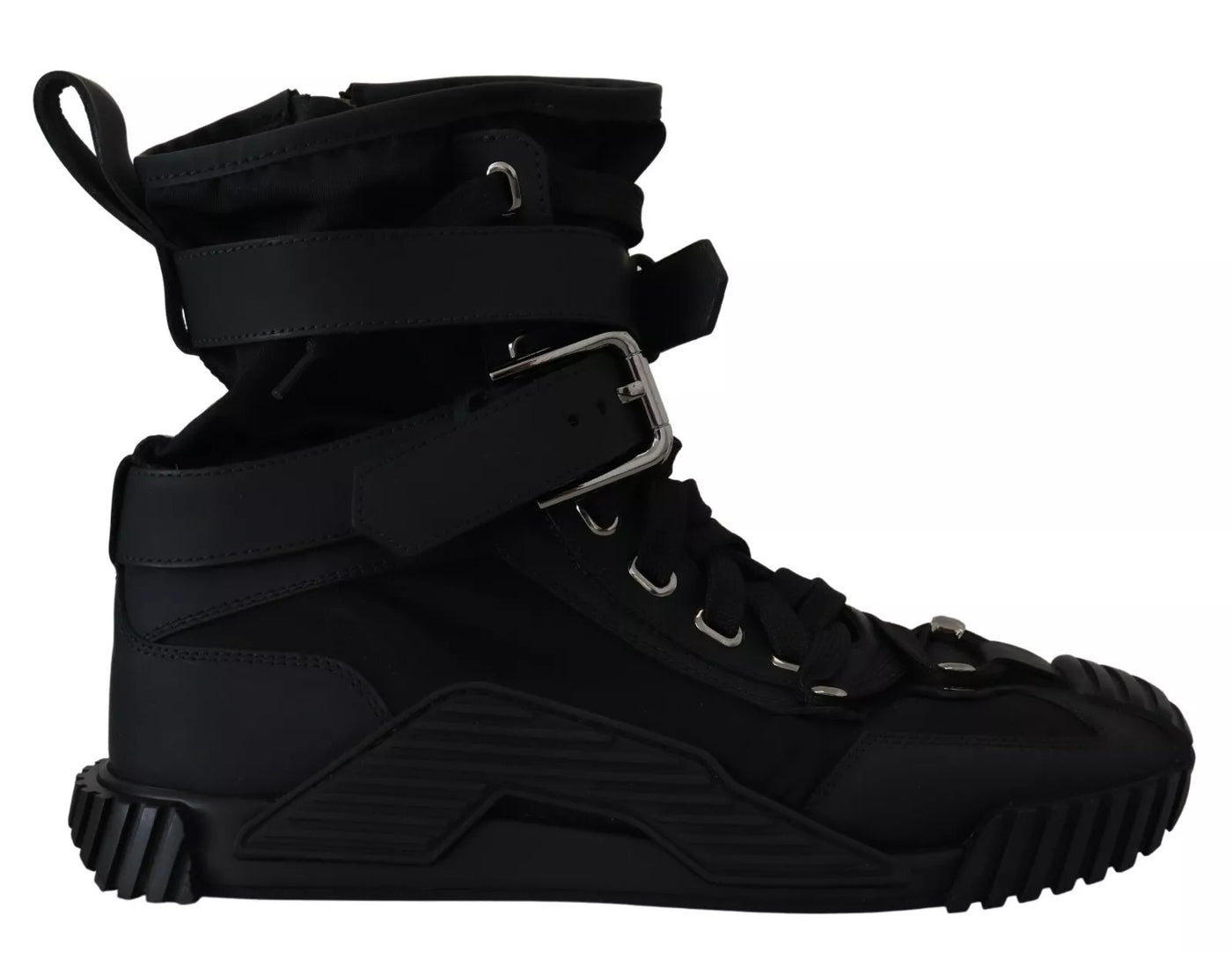 Dolce & Gabbana Black Nylon High Top Sorrento Sneakers Shoes