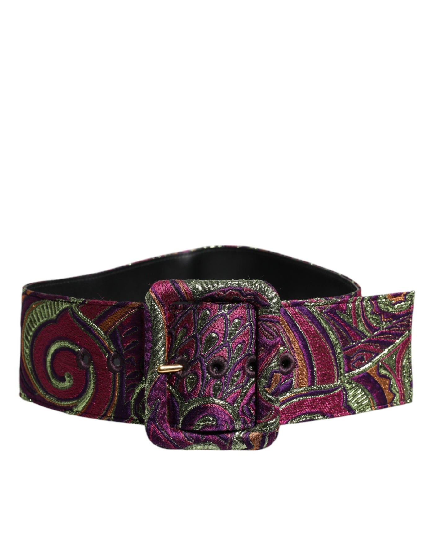Dolce & Gabbana Multicolor Floral Jacquard Wide Waist Belt
