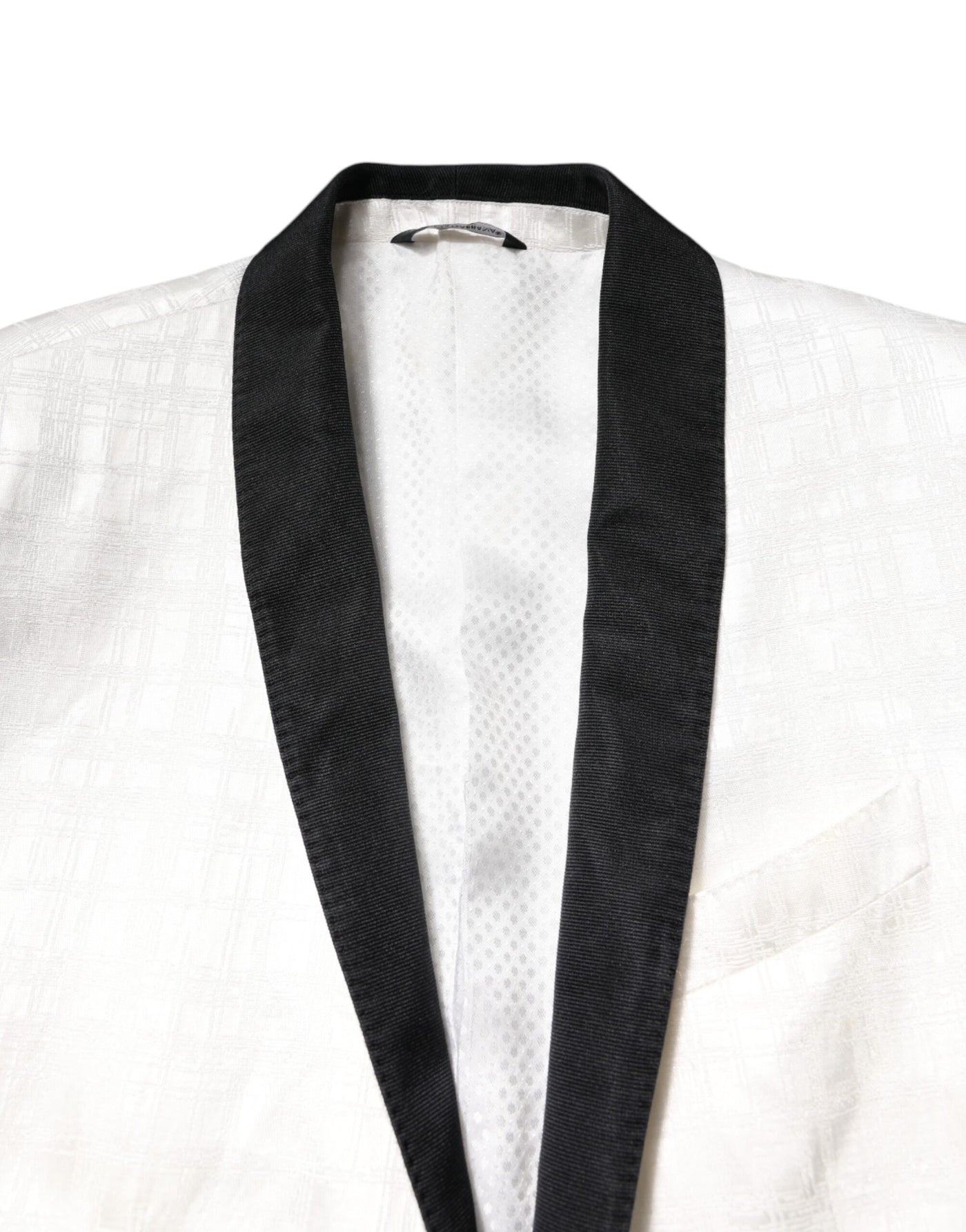 Dolce & Gabbana White Black Single Breasted Coat Blazer Suit