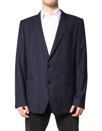 Dolce & Gabbana Black Wool Single Breasted Coat Blazer Suit