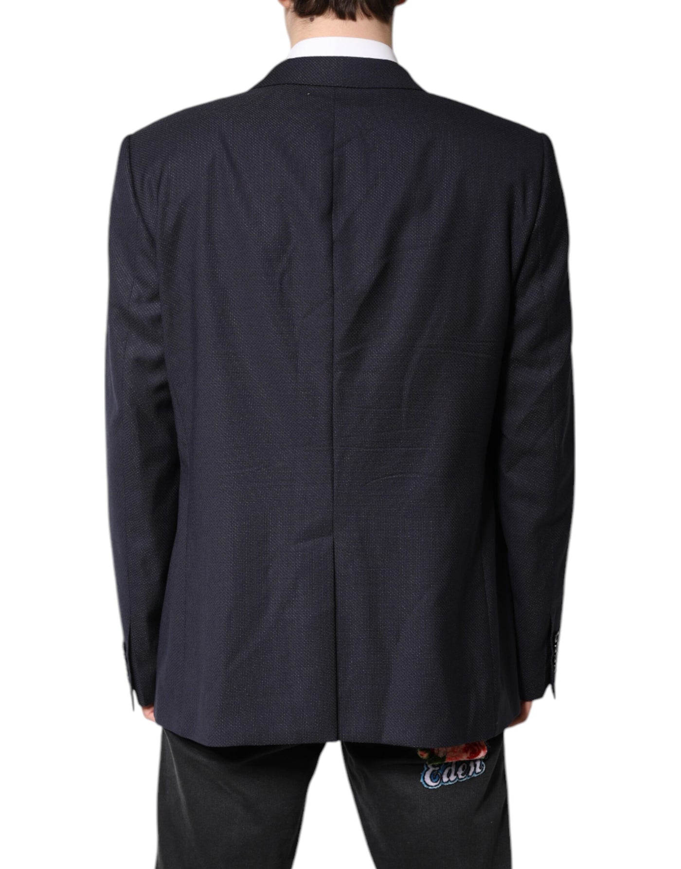 Dolce & Gabbana Black Wool Single Breasted Coat Blazer Suit