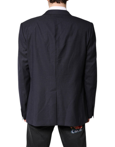 Dolce & Gabbana Black Wool Single Breasted Coat Blazer Suit