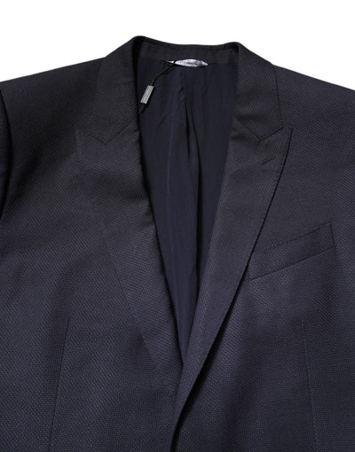 Dolce & Gabbana Black Wool Single Breasted Coat Blazer Suit