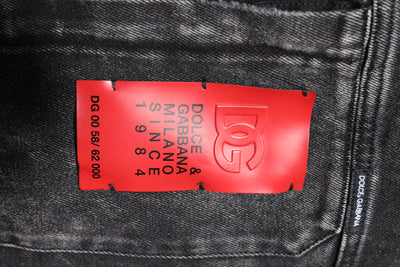 Dolce & Gabbana Black Logo Cotton Stretch Denim Jacket